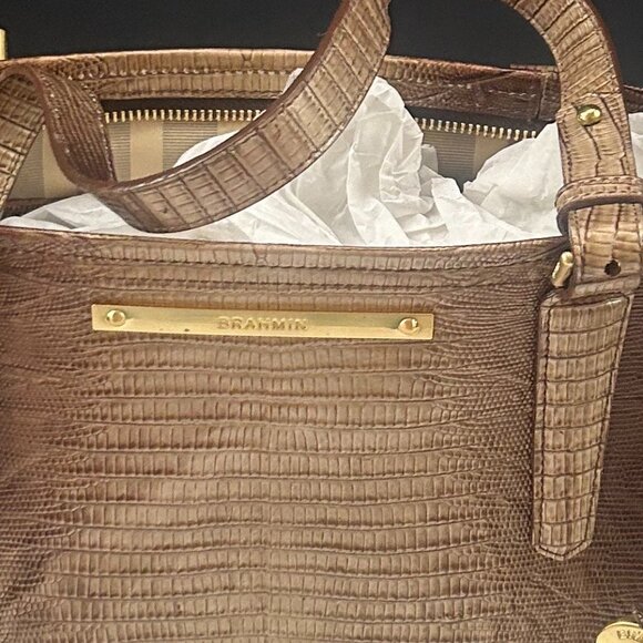 Brahmin Croc Embossed Handbag - Picture 2 of 5